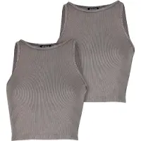 Urban Classics Ladies Washed Rib Jersey Cropped Top 2Pack - 199083