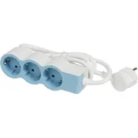 Legrand Standard Sockel 3X2P+A 1.5M Soft Blue (Europäische Steckdose) - 694551 [10 Stück]