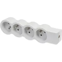 Legrand Standard 4-Stecker-Buchse ohne Kabel weiß-grau (Europäische Steckdose) - 049497 [10 Stück]