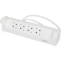 Legrand Beinrand 90 Grad Montagebuchse 4X2P+A 1M Weiß (Europäische Steckdose) - 694501 [5 Stück]
