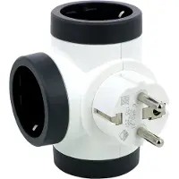 Legrand Domino 3x2P+A Weiß-Grau Steckerbuchse (Europäische Steckdose) - 694521 [10 Stück]