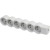 Legrand Beinrand Standard-Buchse 6x2P mit Boden ohne Kabel weiß-grau (Europäische Steckdose) - 049499 [10 Stück]