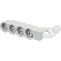 Legrand Standard Buchse 4x2P+A 5m Kabel - Weiß Grau (Europäische Steckdose) - 694569 [10 Stück]