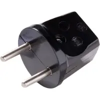 Kaiser Martin Schwarz 6 Ampere MK Stecker ohne Erdungskontakt - 612/sw [90 Stück]