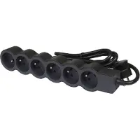 Legrand Beinrand Standardbuchse 6x2P mit 3m Kabel Schwarz (Europäische Steckdose) - 049495 [10 Stück]
