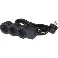Legrand Standard Buchse 3x2P+A 3M Kabel - Schwarz (Europäische Steckdose) - 694560 [10 Stück]