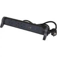 Legrand Beinrand montierbar und drehbar USB A+C OSB 3x2P+A 1,5m Schwarz (Europäische Steckdose) - 694512 [5 Stück]
