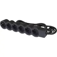 Legrand Standard Buchse 6x2P+A 1.5M Schwarz Kabel (Europäische Steckdose) - 694558 [10 Stück]