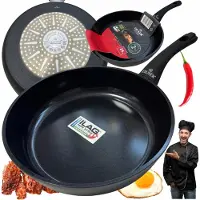 Zilner Tiefe Pfanne mit ILAG Keramik-Antihaftbeschichtung, Induktion, 24cm
