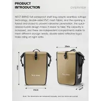 StarTech.com Fahrradtasche für Gepäckträger - Doppelte Seitentasche 18–28L - Voll wasserdichtes PVC - Strapazier- und kratzfest - Schnellverschluss - Reflektierende Details - Khaki 2er Set