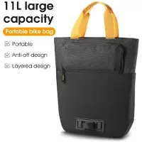 StarTech.com Fahrradtasche - Doppelte Seitentasche für Gepäckträger - Wasserabweisende PolyurethanPacktasche - Schnellbefestigung - 11L Volumen - Dunkelgrau