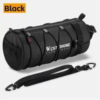 StarTech.com Fahrrad Lenkertasche - Vordere Fahrradtasche Zylinderform - 900D Polyester Wasserdicht - 2L Stauraum - Abnehmbarer Schultergurt - Schwarz