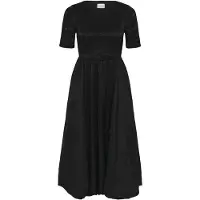 Kaffe Midikleid "Damen Kleid KAkiri", Damen, Gr. L, N-Gr, schwarz (schwarz deep), Obermaterial: 92% Polyamid PA. 8% Elasthan EL., Kleider Midikleid