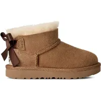 Ugg Unisex für Kinder. 1185920T Ultra Mini Bailey Bow Lederstiefeletten braun (23.5), Wohnung, Keine, Lässig, Kinderbekleidung