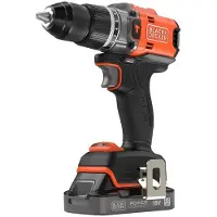 Black & Decker Akkuschrauber mit Schlagbohrfunktion, 18V, bürstenlos, BLACK+DECKER, umweltfreundlich - 2 Akkus, 2Ah - BLD683D2XK-QW