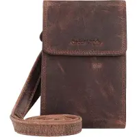 Greenland Nature Leder Geldbörse Umhängetasche Montana Wallet RFID Brown braun