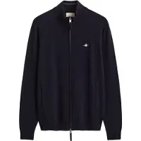 Gant Cardigan "SUPERFINE LAMBSWOOL", Herren, Gr. XL, schwarz (marine), Strick, Obermaterial: 100% Wolle, normal, Rippbündchen, Strickjacken Cardigan, Reißverschluss, aus Wolle, regular fit