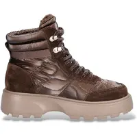 Blauer für Damen. F6BLANCA03 Bronzefarbene Lederstiefeletten Blanca03 (36), Wohnung, Schnürsenkel, Reißverschluss, Lässig