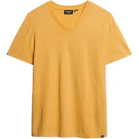 Superdry für Herren. M1011889A Geflammtes V-Ausschnitt-T-Shirt gelb (L), Lässig, Baumwolle, Kurzarm