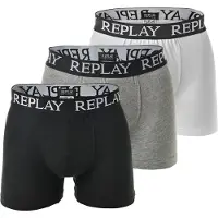 Replay Boxershorts "Boxershort 3er Pack", Herren, Gr. XXL, bunt (schwarz, grau, weiß), Obermaterial: 95% Baumwolle CO. 5% Elasthan EL., Unterhosen Boxershorts