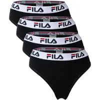 FILA String "String 4er Pack", Damen, Gr. M, schwarz, Obermaterial: 95% Baumwolle CO. 5% Elasthan EL., Unterhosen String