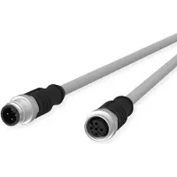METZ CONNECT M12 Sensor-/Aktorleitung, A-kodiert, M12 Stecker gerade - M12 Buchse gerade, grau, 10 m 142MIA12100