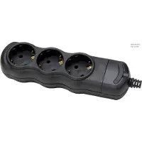 Kopp 3-Wege-Steckdosenleiste schwarz ohne Stecker One Piece - 120305001 [5 Stück]
