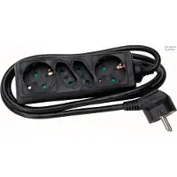 Kopp 4-Wege-Buchse mit Erdungsstecker Schwarz 1 Stück - 125905011 [20 Stück]