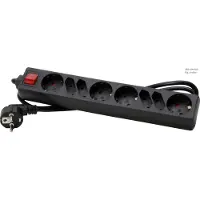 Kopp 4+4-V Stecker A mit 1,4m schwarzem Euro SH Schalterkabel - 129505006 [10 Stück]