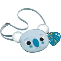 Djeco Kinder Handtasche Koala ab 4 Jahre, Reißverschluss, 14x13x0,6 cm, mit Mini-Portemonnaie