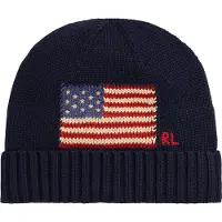 Ralph Lauren Unisex. 323980672001 Mütze aus gekämmter Baumwolle mit marinefarbener Flagge (L/XL), Lässig