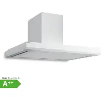 Klarstein Velaire Dunstabzugshaube 90 cm – 595 m³/h, A++ , Touch-Bedienung, LED, leise, Aluminium- & Aktivkohlefilter, Wandhaube, Weiß