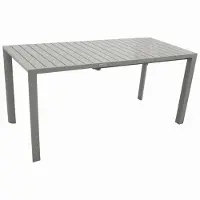 Degamo Gartentisch Esstisch Ausziehtisch BAGO 120/162x70cm, Aluminium silbergrau, wetterfest