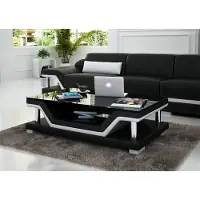 AEA Gepolsterte Tische Schwarzer Couchtisch Glastisch Sofa Beistell Moderner Tisch