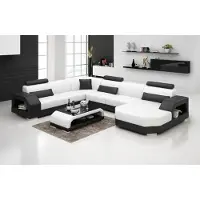 AEA Ledersofa Couch Wohnlandschaft Ecksofa Eck Garnitur Design Modern Sofa G8001