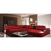 AEA Wohnlandschaft Ledersofa Couch Ecksofa Eck Garnitur Design Modern Sofa + USB
