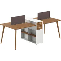 Xl Moebel Gmbh Moderner Schreibtisch mit Holzregal und Trennwand schlichtes Design für Büro