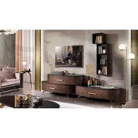 AEA Wohnzimmer Set Design 2x Kommode Wandregal Wohnwand Regal Schränke 4tlg.