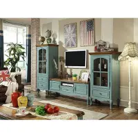 Xl Moebel Gmbh Landhaus Stil Wohnwand Wohnzimmer Vitrine Sideboard rtv Holz Schrank Möbel 3tlg.