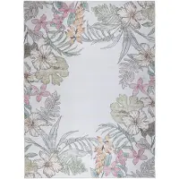 FRAAI Outdoor Teppich Blumen | Poppy Creme | 80x150cm | Creme | Rubber (TPR) | Rechteckig