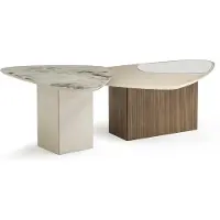 AEA 2 tlg Wohnzimmer-Set mit Couchtisch und Beistelltisch modern elegant