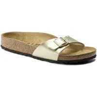 Birkenstock Madrid Damen-Pantoletten in Gold – weite Passform