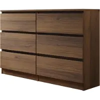 Mirjan 24 Kommode Malwa M6 120, Stilvoll Sideboard mit 6 Schubladen, Schlafzimmer Highboard, Modern Kollektion (Nuss Warmia)
