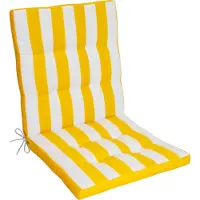 Kettler Polen Herlag Niedriglehner Gartenstuhlauflage Mia Gelb-Gestreift 103x50x5cm, Easy-Drop Bänder, 1 Polster