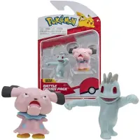 Jazwares PKW2634 Pokémon Battle Figuren Pack - Machollo & Snubbull, 5 cm, detailgetreu, dynamische Posen, Sammelfiguren