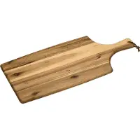Kesper Schneidebrett, Akazie, zum Aufhängen, Tranchierbrett mit praktischem Lederband zum Aufhängen, Maße: 55 x 25 x 1,8 cm