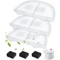HomeRunPet Trinkbrunnen Filter 3+3 Stück Kohle- & Schaumfilter kompatibel mit WF20, CF20, BF10