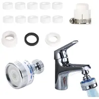 Sonstiges Wasserfilter für Wasserhahn mit 10 Ersatzfiltern, 360° drehbar, ABS/PC, transparent