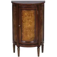 Casa Padrino Luxus Jugendstil Kommode Hellbraun / Braun 51 x 28 x H. 82 cm - Kleiner Halbrunder Schrank mit Tür