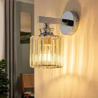 ZMH Wandleuchte Kristall Wandlampe Innen Wandbeleuchtung Wandstrahler Flurlampe Wand E27 für Schlafzimmer Wohnzimmer Flur Treppenhaus Sliber